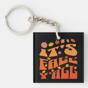 Porte-clés C'est automne Y'all Citrouille et automne Feuilles