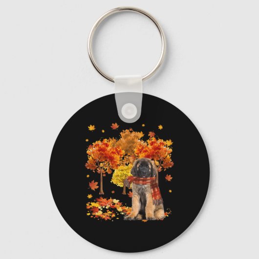 Porte-clés C'est automne Y'all mignon Leonberger automne arbr (Recto)