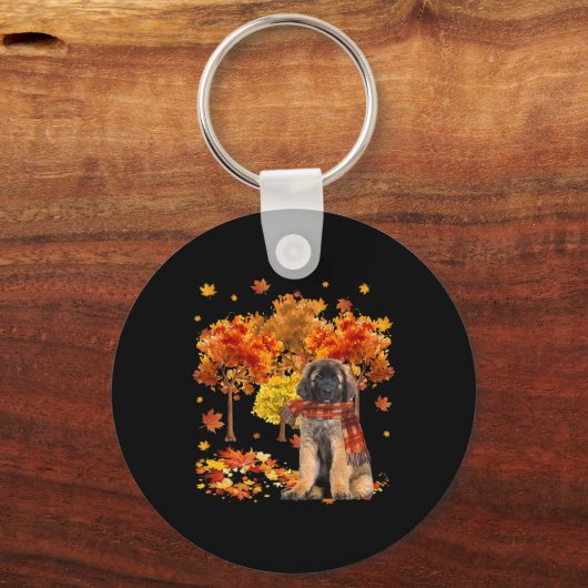 Porte-clés C'est automne Y'all mignon Leonberger automne arbr (Recto)