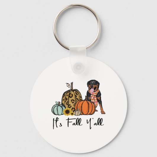 Porte-clés C'est Chute Y'all Jaune Rottweiler Chien Leopard P (Recto)
