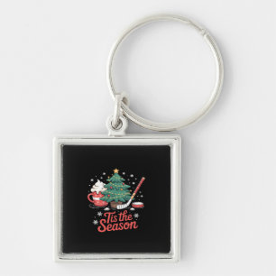 Porte-clés C'Est La Saison Hockey Coffee Tree Hockey Noël