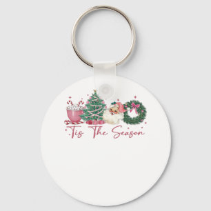 Porte-clés C'est la saison Joyeux Noël Mignon Xmas Café Ch