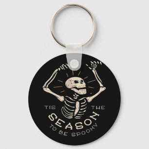 Porte-clés C'est la saison pour un squelette d'Halloween effr