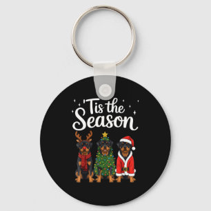 Porte-clés C'est la saison Rottweiler Noël Santa Rottie D