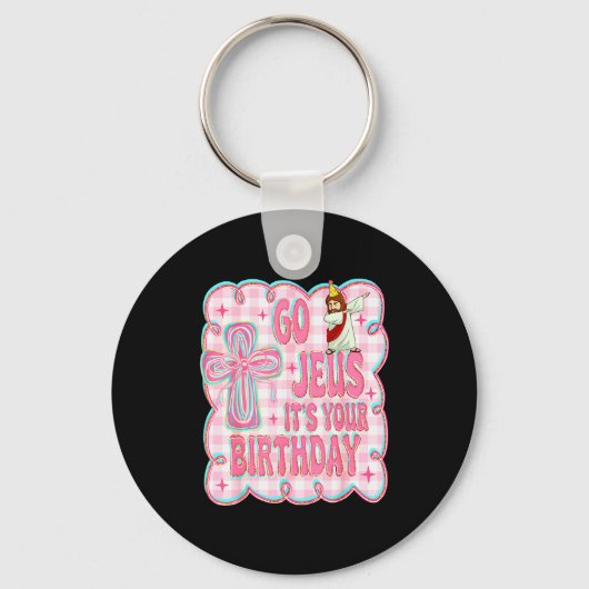 Porte-clés C'est l'anniversaire de Jésus, joli pull à noeud d (Recto)