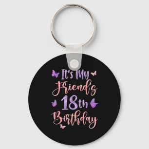 Porte-clés C'est l'anniversaire de mes 18 ans Papillon Joyeux