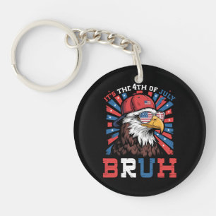 Porte-clés C'est le 4 juillet Bruh Aigle américain Patriote