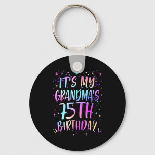 Porte-clés C'est les 75 ans de ma grand-mère Coloré Joyeux 75