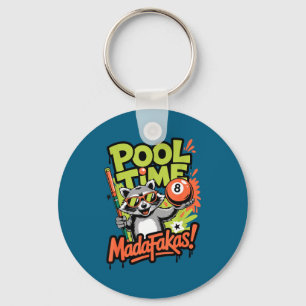 Porte-clés C'est l'heure de la piscine, espèces de fous, joue
