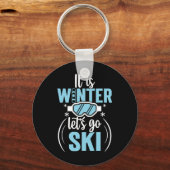 Porte-clés C'est l'hiver, allons faire du ski  (Recto)