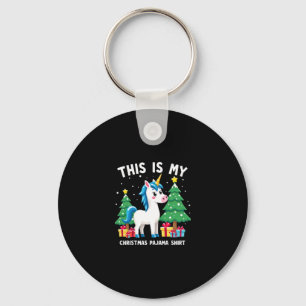 Porte-clés C'est ma chemise de pyjama de Noël Licorne Xmas PJ