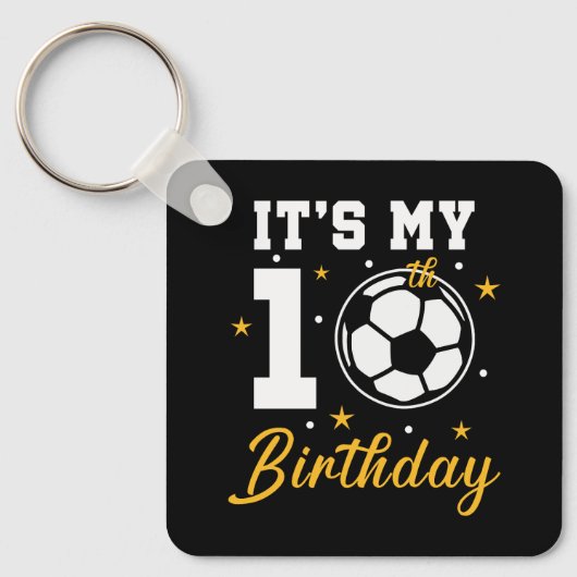 Porte-clés C'est mon 10e anniversaire de football dix ans (Recto)