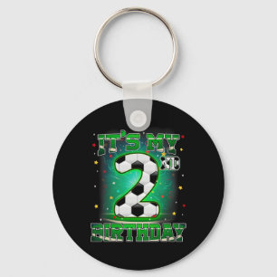 Porte-clés C'est mon 2ème anniversaire Garçons Football 2 ans