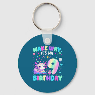Porte-clés C'est mon 9ème anniversaire fille mignonne axolotl
