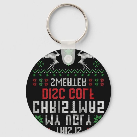 Porte-clés C'est mon affreux pull de Noël pour disque-golf Di (Recto)