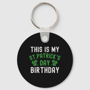 Porte-clés C'est mon anniversaire de la Saint-Patrick Shamroc