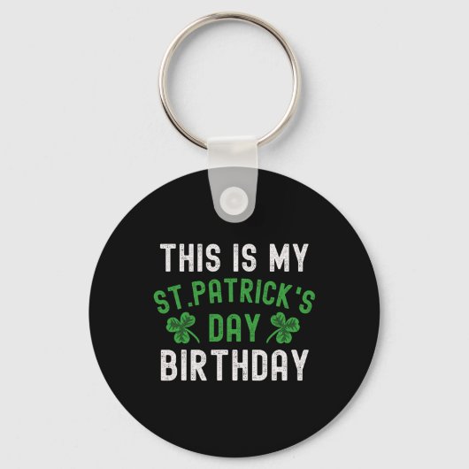 Porte-clés C'est mon anniversaire de la Saint-Patrick Shamroc (Recto)