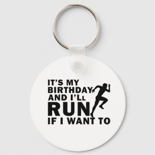 Porte-clés C'est mon anniversaire et je vais courir si je veu