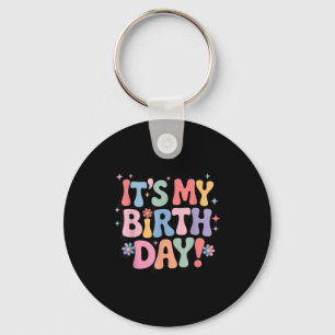 Porte-clés C'est mon anniversaire Fleurs Rétro Pastel Célébra
