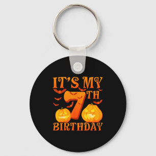 Porte-clés C'est mon anniversaire pour mes 7 ans Citrouilles
