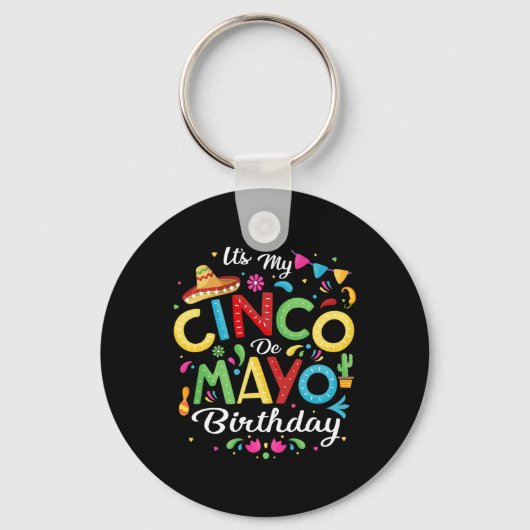 Porte-clés C'est mon Cinco De Mayo Anniversaire Funny Cinco D (Recto)