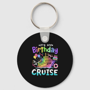 Porte-clés C'est mon croisière d'anniversaire Tie Dye Voyage
