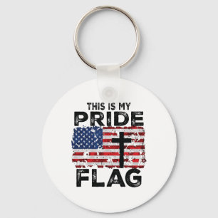 Porte-clés C'est Mon Drapeau De Fierté Jésus Croix États-Unis