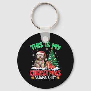 Porte-clés C'Est Mon Pajama De Noël Amoureux de les chiens Ha