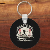 Porte-clés C'est mon petit-fils là-bas, grand-mère de basebal (Recto)