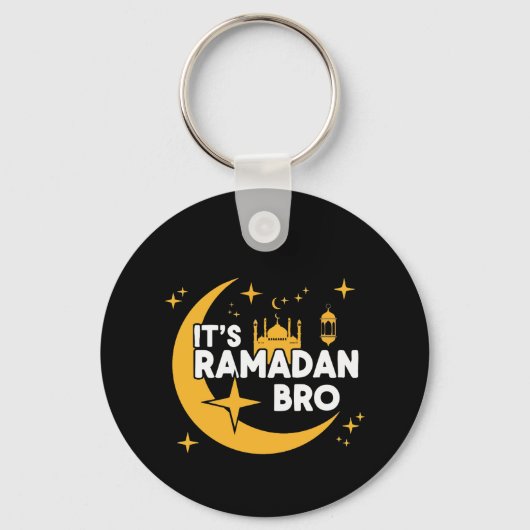 Porte-clés C'est Ramadan Frère Bon jeûne Croissant islamique (Recto)