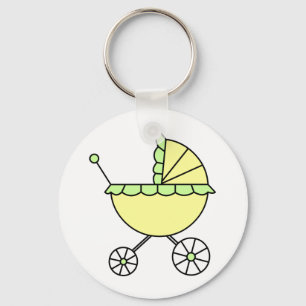 Porte-clés C'est un bébé ! Voiture d'enfant de vert jaune