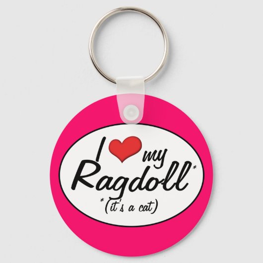 Porte-clés C'est un chat ! J'Aime Ma Ragdoll (Recto)
