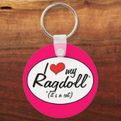 Porte-clés C'est un chat ! J'Aime Ma Ragdoll (Recto)
