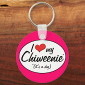 Porte-clés C'est un chien ! J'aime ma chiweenie (Recto)