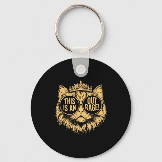 Porte-clés C'est un outrage Mème de chat Citation drôle et sa (Recto)