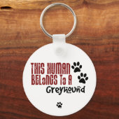 Porte-clés Cet être humain appartient à un Greyhound (Recto)