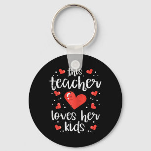 Porte-clés Cette enseignante aime ses enfants Saint-Valentin