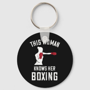 Porte-clés Cette femme connaît la boxe Boxeur Kickboxing Gant