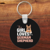 Porte-clés Cette Fille Aime Son Berger Allemand (Recto)