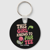 Porte-clés Cette Fille Sait Comment Faire Un Jeu De Golf Drôl (Recto)