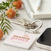 Porte-clés Cette Mama prie - Rustic Boho Design (Devant Droit)