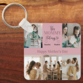 Porte-clés Cette Maman Appartient À - Photo Personnalisée | (Recto)