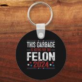 Porte-clés Cette Ordure Vote Pour Le Felon Funny Trump 2 (Recto)