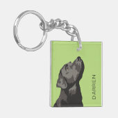 Porte-clés Chaîne à clés personnalisées Black Labrador (Devant gauche)