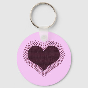 Porte-clés Chaîne cardiaque métallique, violet