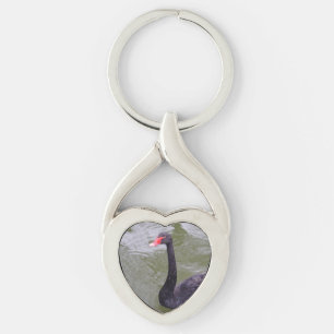 Porte-clés Chaîne-clavier du coeur du cygne noir