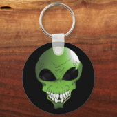 Porte-clés Chaîne clé alien verte (Recto)