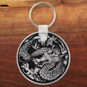 Porte-clés Chaîne clé Black and Silver Chinese Dragon (Recto)