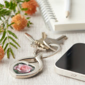 Porte-clés Chaîne Clé Coeur Rose (Côté )