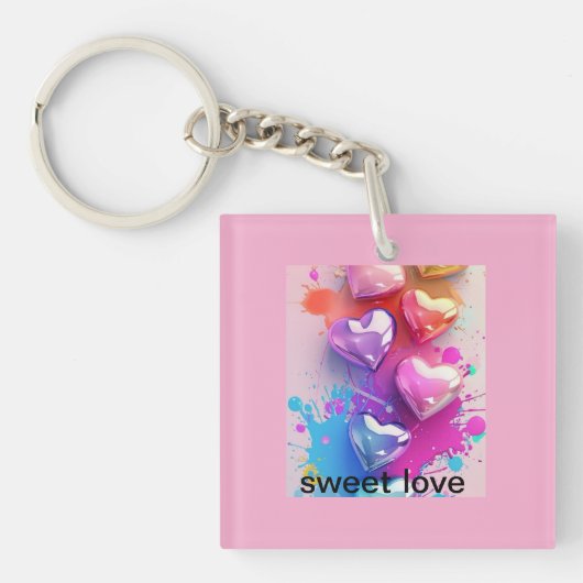 Porte-clés chaîne clé d'amour douce (Devant)